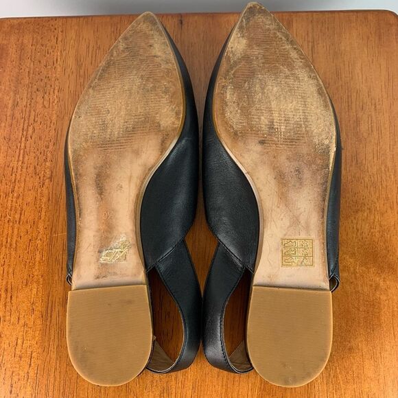 Madewell The Ava Slingback Flat Black Leather Pointy Toe Size 9.5 - Picture 5 of 7